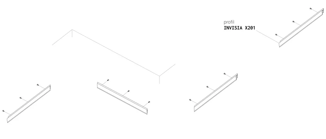 Profiel INVISIA X201, montageschema