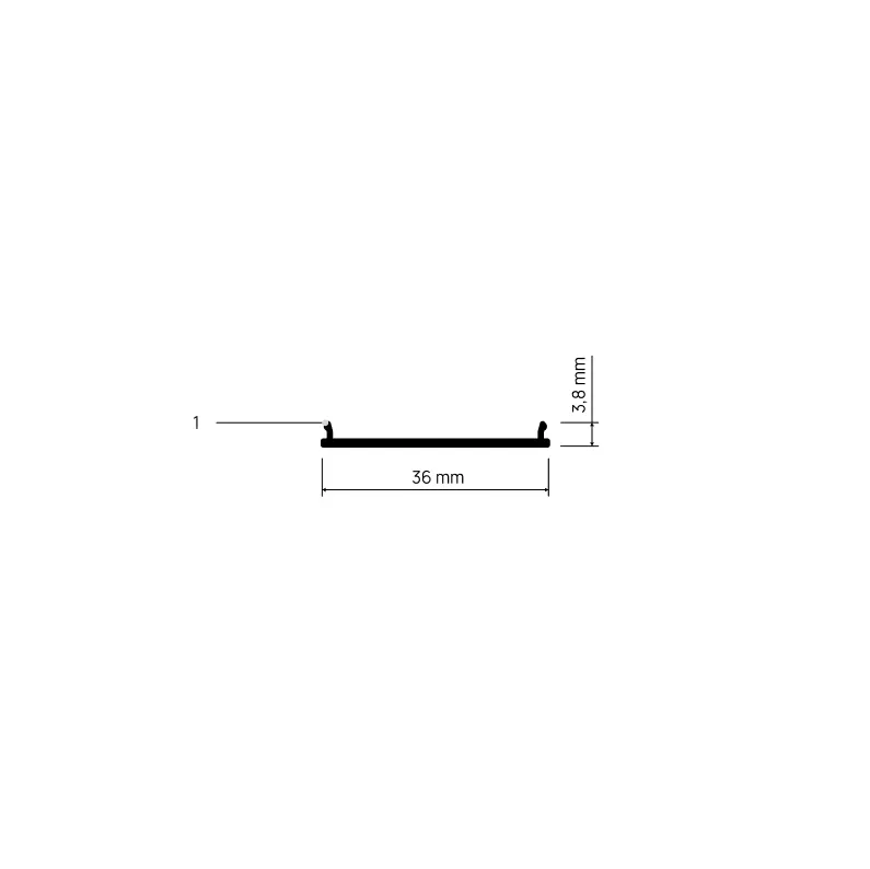 Diffuser DIFFUSY Y134, doorsnede met maatvoering