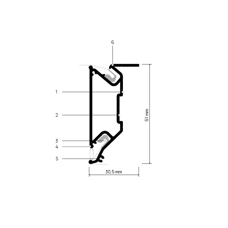 Profiel STRATOS X704, doorsnede met maatvoering