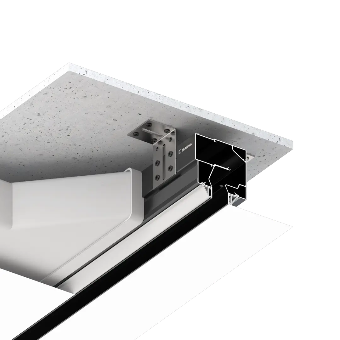 Difuzor cu fante AERROLL, Negru mat — exemplu de montaj