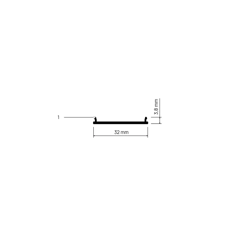 Diffuser DIFFUSY Y130, doorsnede met maatvoering