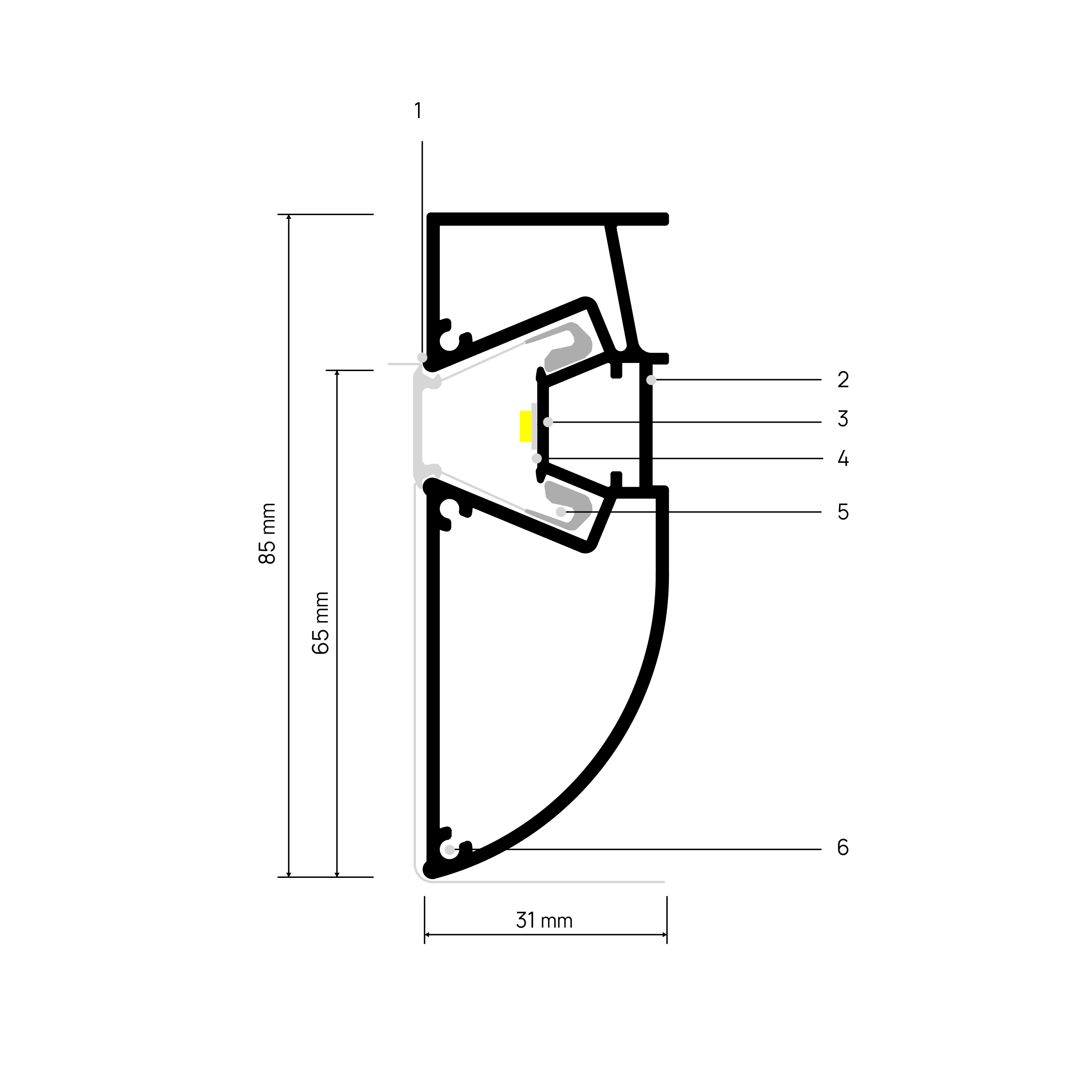 Profil STRATOS X702, schemă adnotată
